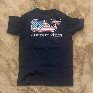 VINEYARD VINES BOY WHALE AMERICAN FLAG TEE SHIRT BLUE WHITE 3T 4T 5 6 7 S M L XL